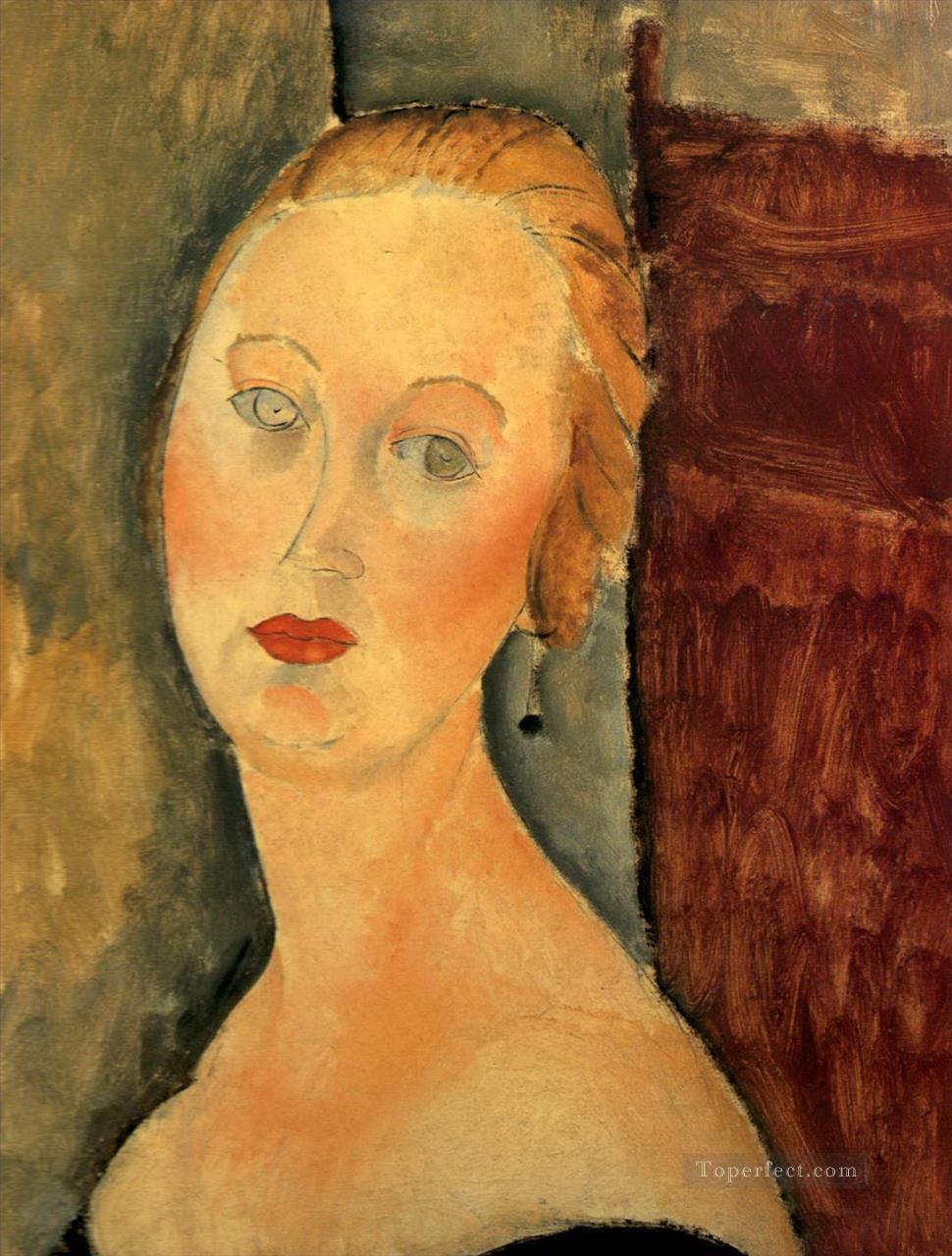 Germaine survage con pendientes 1918 Amedeo Modigliani Pintura al óleo